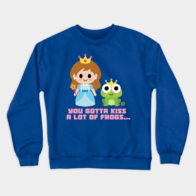 kiss a lot frogs princess Crewneck Sweatshirt by toddgoldmanart